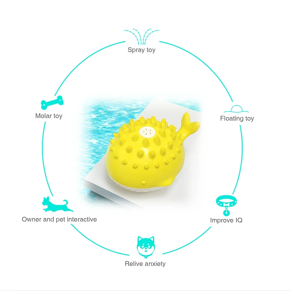 Float Dog Toy for Swimming Pool in Summer 3A Battery Electric Spray Water Toys for Dogs Puppies Pet Products for Dropshipping