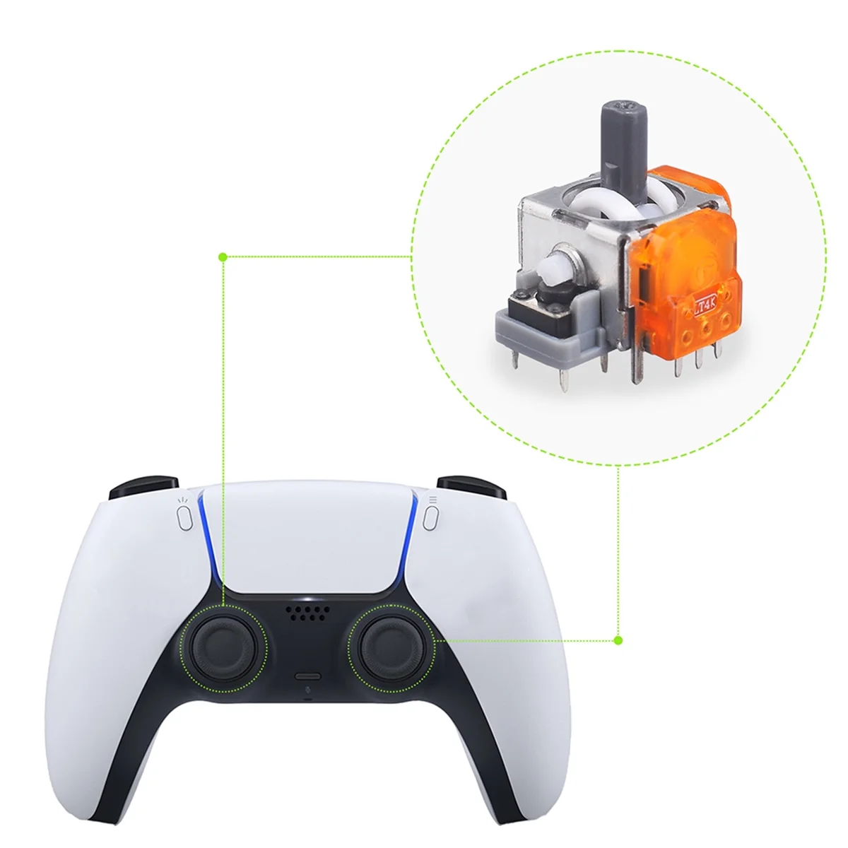 AAA87 8 Uds para controlador PS5 TMR Joystick electromagnético Gamepad Thumb Stick Sensor analógico 3D accesorios de reparación de repuesto