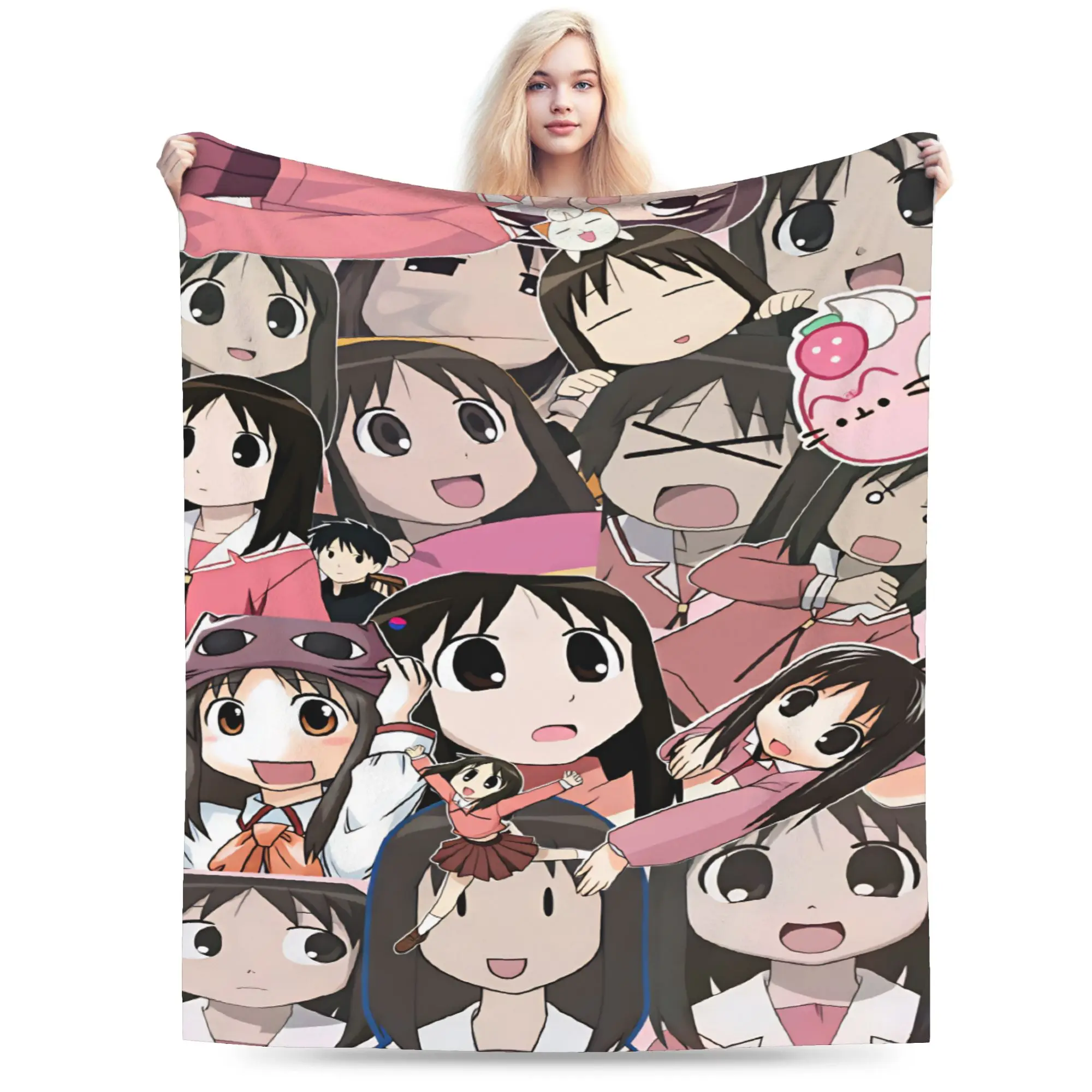 Azumanga Daioh Anime Comfortable Blanket  Novelty Plane Travel Throw Blanket Living Room Flannel Bedspread Sofa Bed Cover