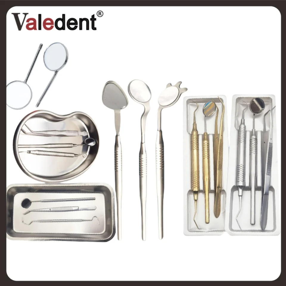 

Dental Mouth Mirror Stainless Steel Tweezers Elbow Probe Dentist Instrument Teeth Cleaning Whitening Dentistry Tools Set