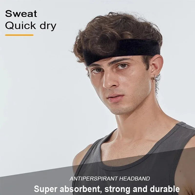 Sports Breathable Colorful Cotton Head Band Elastic Sweat Absorb Terry Sweatband for Tennis and Running Use