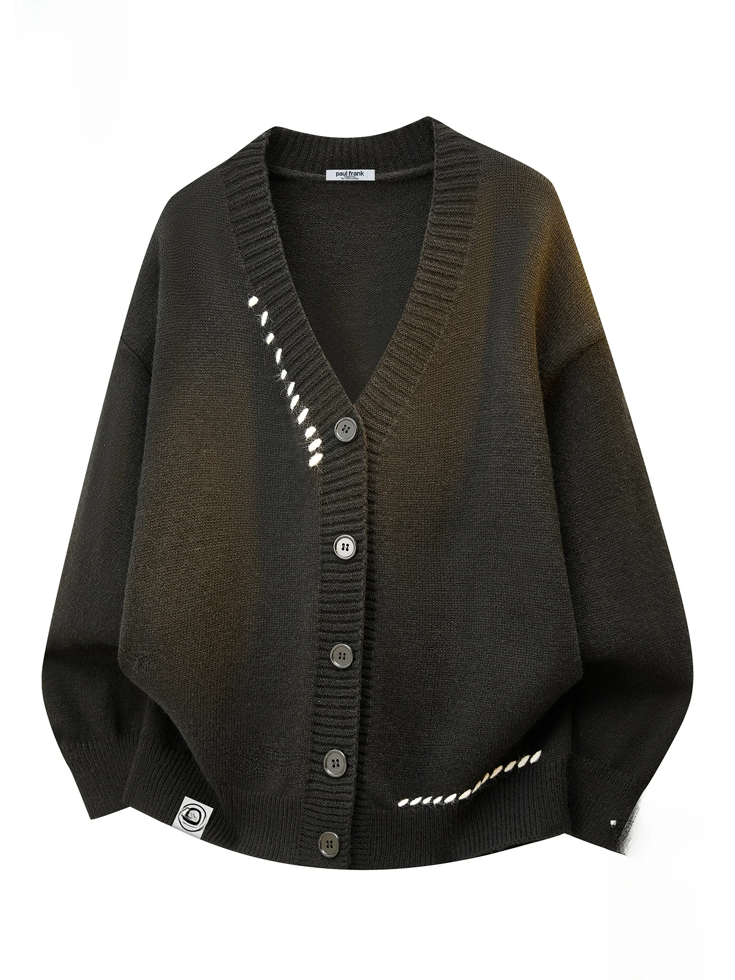 

Вязаный кардиган Paul Frank с V-образным вырезом, мужской повседневный осенний модный свитер, брендовый дизайн, длинный рукав, для мужчин