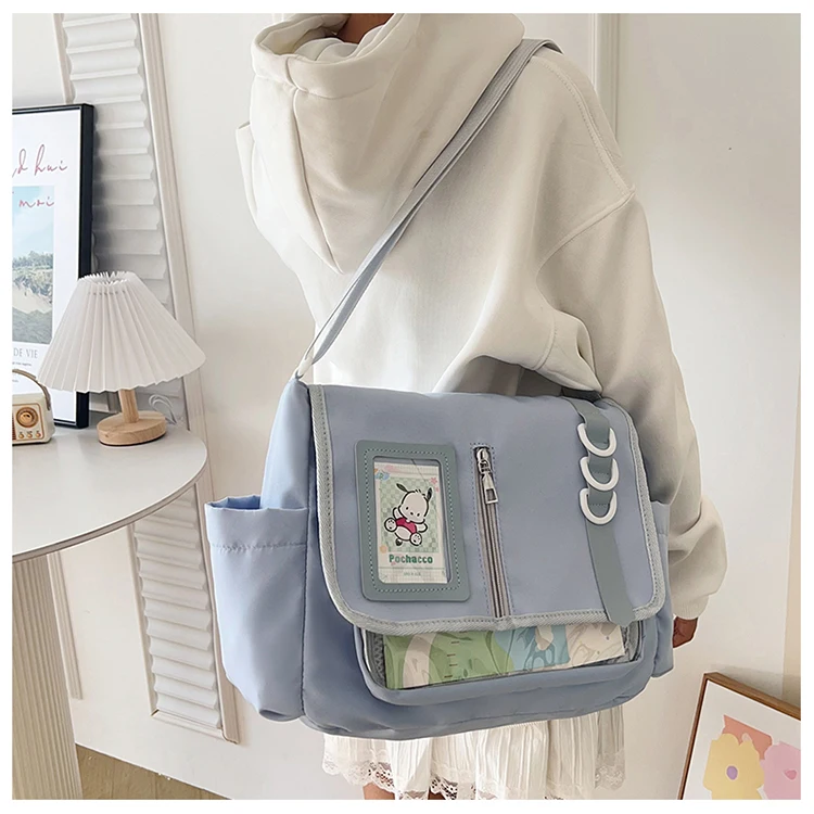Y2K Japanische Harajuku Schultaschen für Mädchen Neue transparente Itabag Umhängetasche DIY Abzeichen Display Platte Ita Tasche – Detail 14