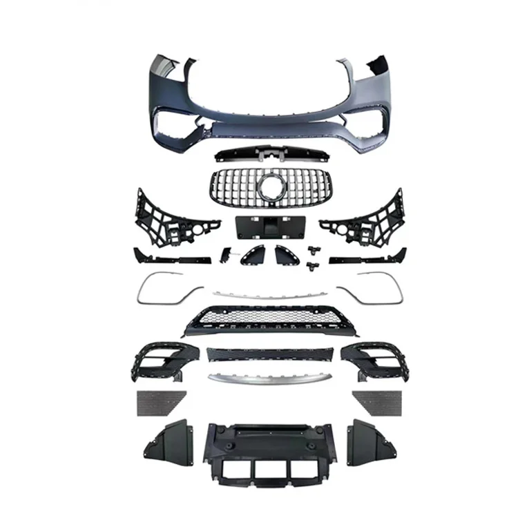 قطع غيار السيارات الرياضية X167 ترقية GLS63 AMG نمط المصد الأمامي والخلفي شفة خلفية طقم الجسم لفئة GLS