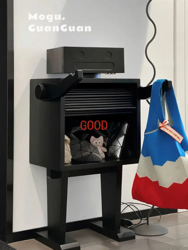 مخصص روبوت خزانة جانبية خزانة مشروبات تخزين الرجعية الإبداعية السرير استخدام الجانب تخزين الطفل تخزين الخشب الصلب