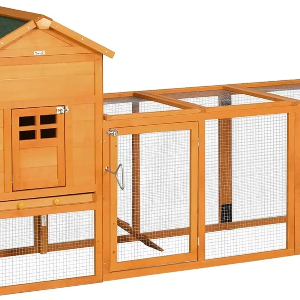 

Большой курятник с асфальтовой крышей, деревянный ход, выдвижной поднос, гнездовой ящик для цыплят 3-6 лет, оранжевый