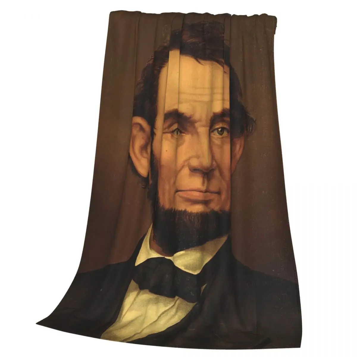 Abraham Lincoln Bust Portrait Blankets Soft Warm Flannel Throw Blanket Cover for Bed Living room Picnic Travel Home Sofa