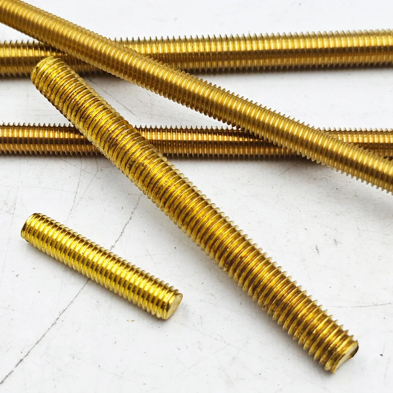 Fully Threaded Metric Brass Bar Studding Rod Bolt M2 M2.5 M3 M4 M5 M6 M8 M10 M12 M14 M16 M18 M20