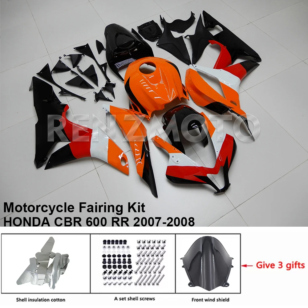 

for HONDA CBR600RR F5 2007 2008 CBR600 RR CBR 600RR 07 08 Motorcycle Fairings Kit Injection White Red Orange Bodywork Set