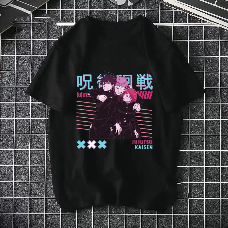 

Anime Jujutsu Kaisen Itadori Yuji And Fushiguro Megumi Printed T Shirt Men Women Plus Size Tshirts Harajuku Manga T-shirt