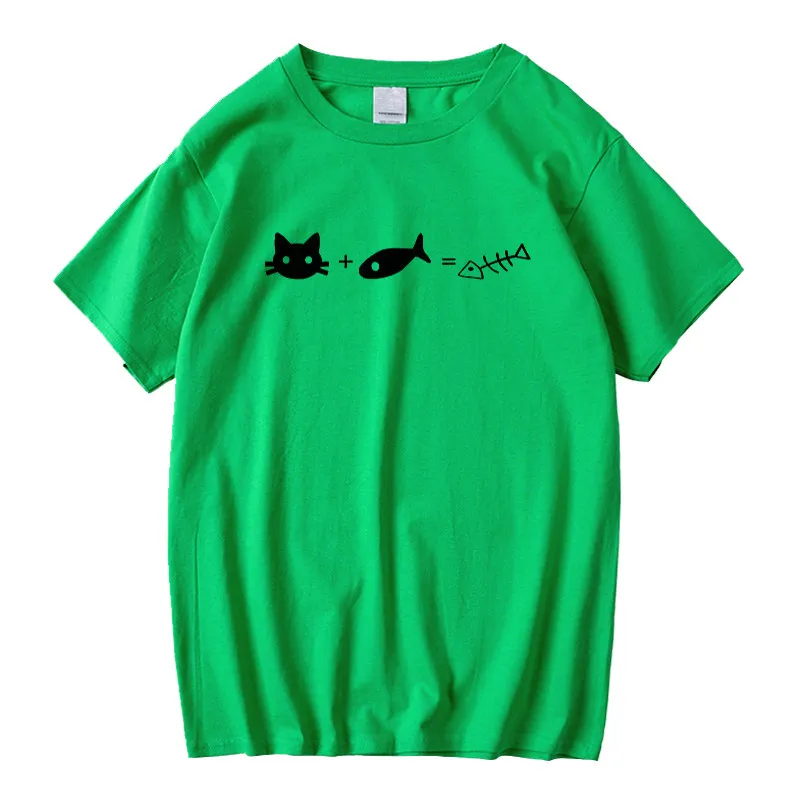Mathematical Creativity Pure Cotton Short Sleeve T-shirt Fashionable Printed Round Neck Unisex Top for Men And Women