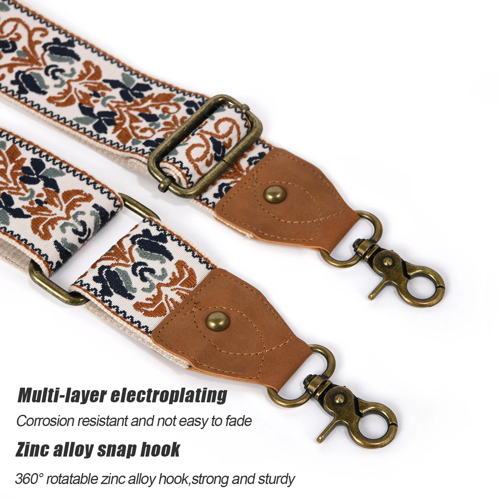 Ethnic Embroidery Wide Purse Straps For Women Shoulder Crossbody Bags,Replacement Guitar Strap,Wide Purse Strap For Handbags