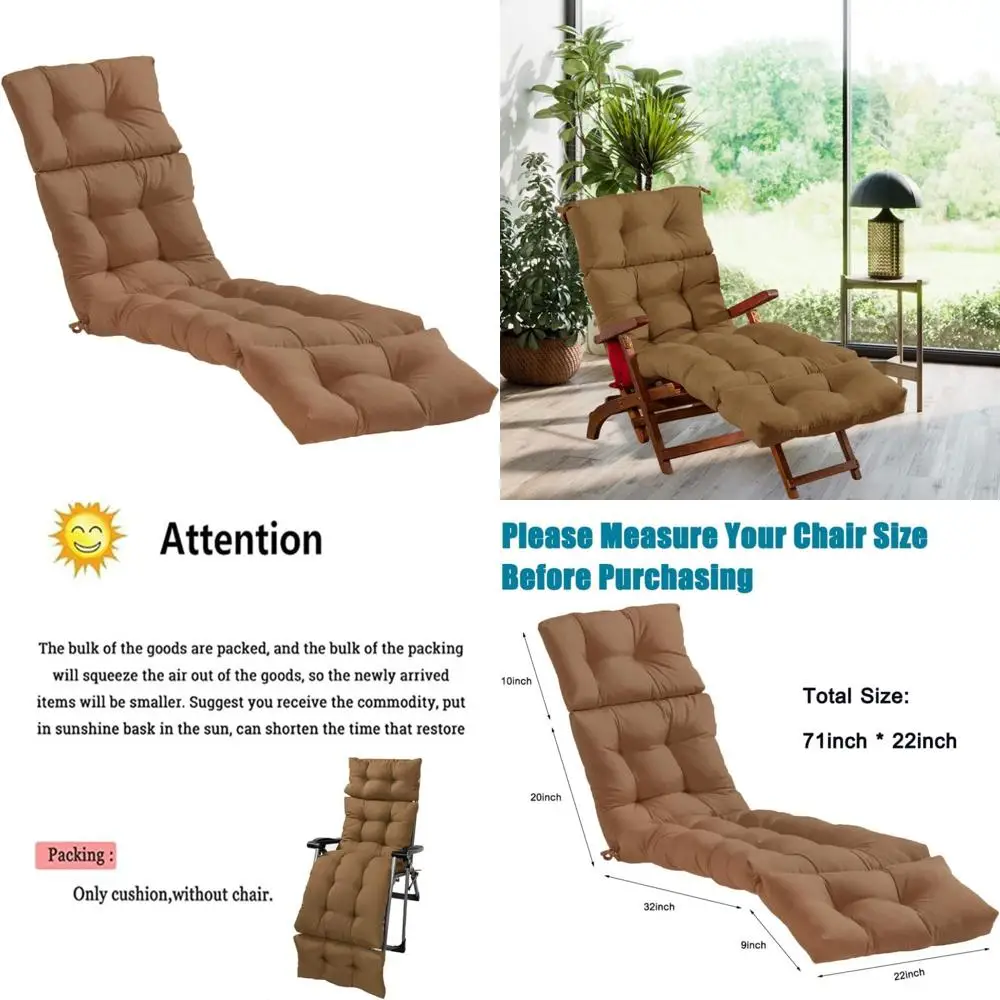 

all-weather outdoor bench cushion for patio furniture - long waterproof lounge chair cushion