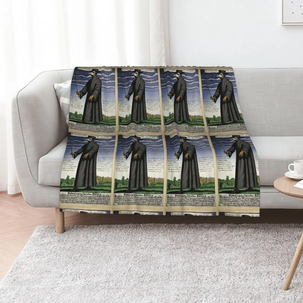 

Plague Doctor, Middle Ages Throw Blanket Decorative Sofas blankets and throws Travel christmas gifts Blankets