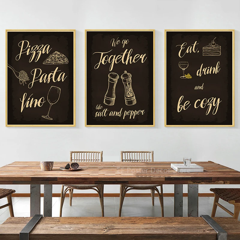 Vintage Kitchen Food Chalkboard Posters Bar Restaurant Interior Poster Home Room Decor Painting Retro Prints Art Wall Picture