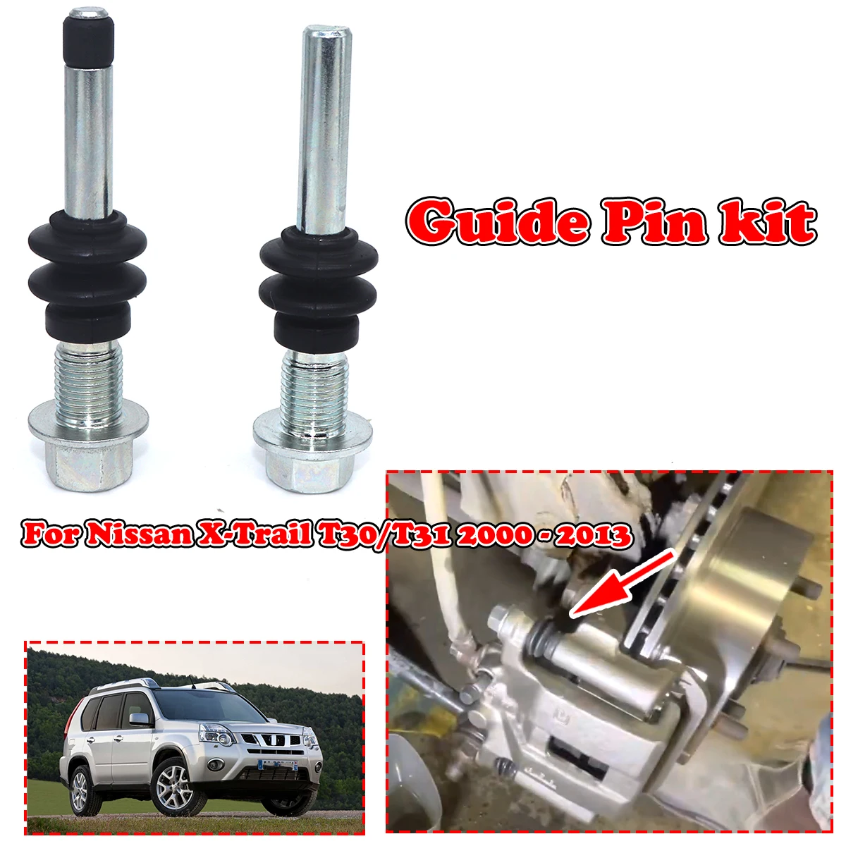 

7/14pcs Rear Brake Caliper Cylinder Slider Guide Pin For Nissan X-Trail T30/T31 00-2013 Left Right Disc Housing Bolt Spare Parts
