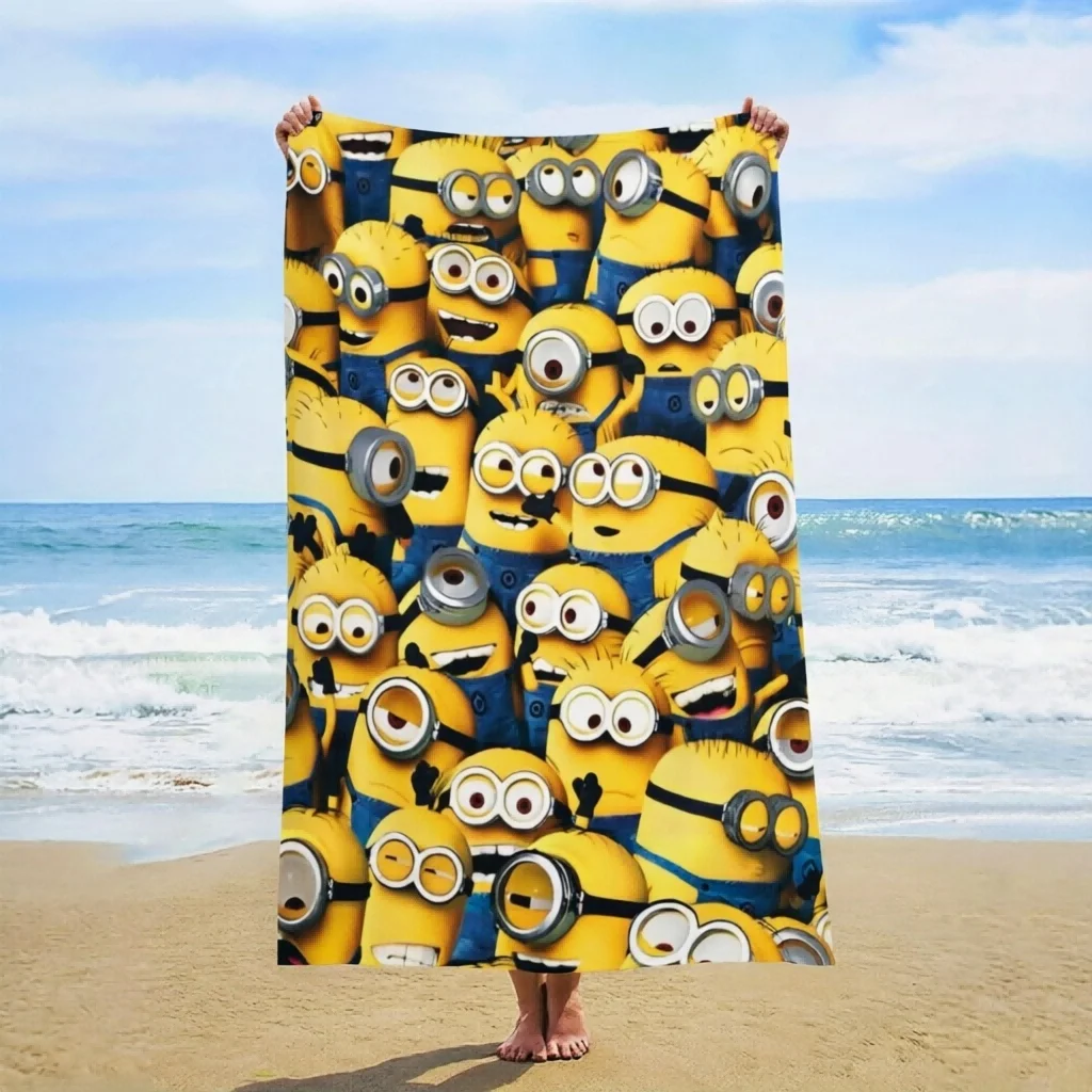 

1pc Minions Cute Carto Beach Towel, Super Absorbent Lightweight, Ideal for Kids Adults Pool Beach Travel Bath Home Daily Use