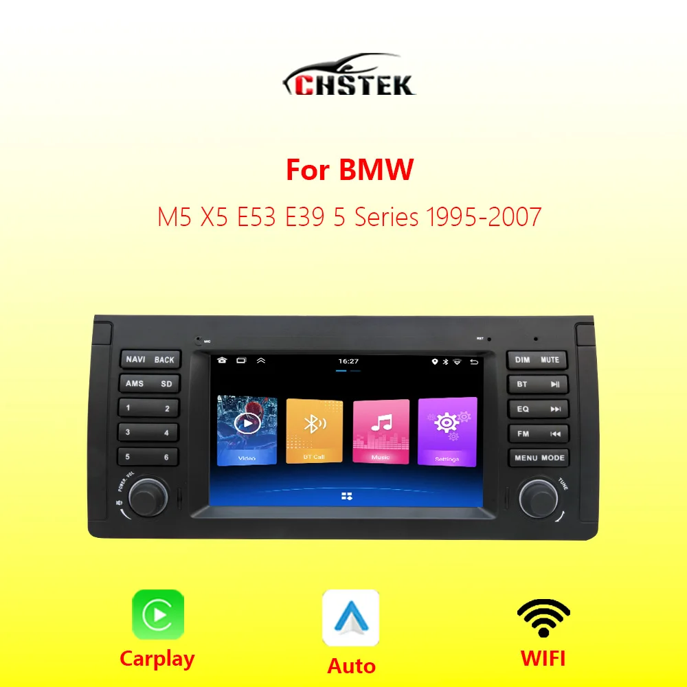 

Car Radio Carplay Navigation For BMW E39 X5 E53 M5 5 Series 1995-2007 Multimedia Stereo Android Auto WIFI Bluetooth Audio CHSTEK