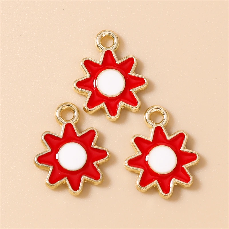 20 Stück 12x16mm Niedliche Bunte Emaille-Sonnen-Anhänger für die Herstellung von Halsketten, Ohrringen, Armbändern, DIY-Handwerk und Schmuckzubehör – Detail 5