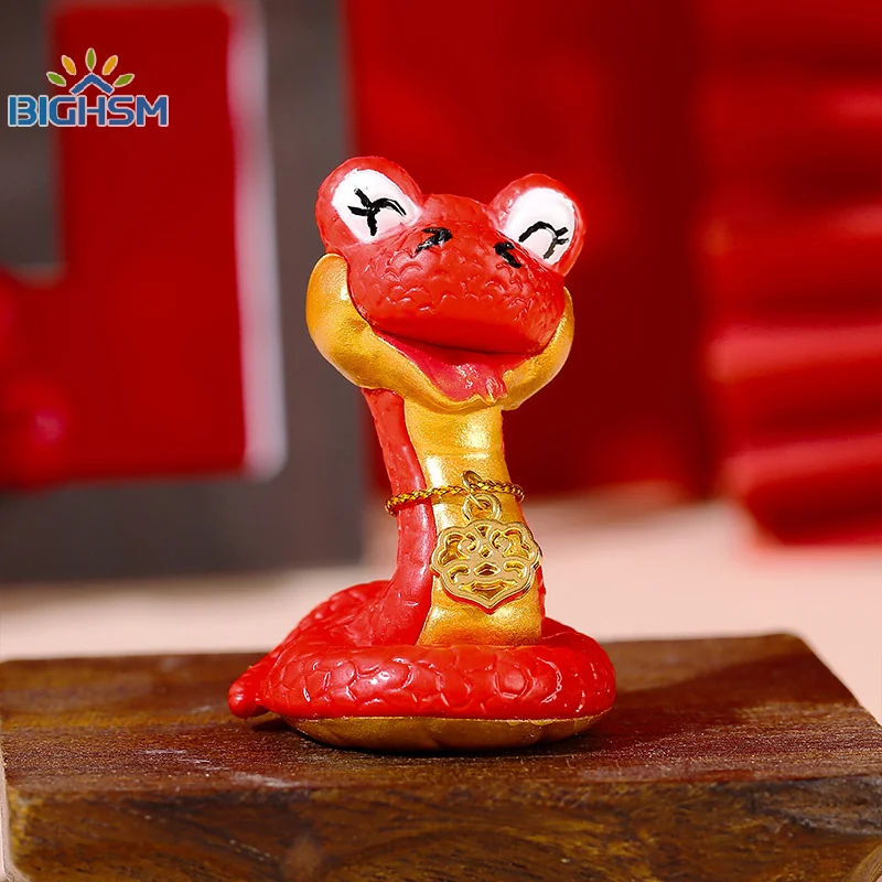 4Pcs Cute Cartoon Snake Resin Figurine Ornament Miniature Kawaii Desktop Decor Creative DIY Home Decorations Accessories Gifts