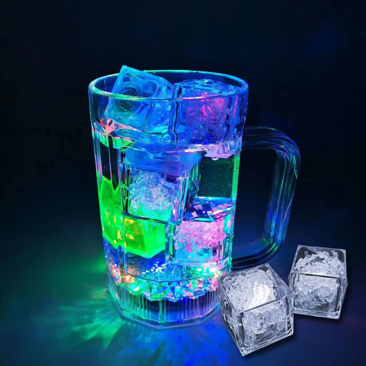 Juguete iluminado para bañera de colores, cubo de hielo LED luminoso, suministros para fiestas, cubo brillante impermeable, juguete de baño para niños, regalo de cumpleaños y Navidad, 6 uds.