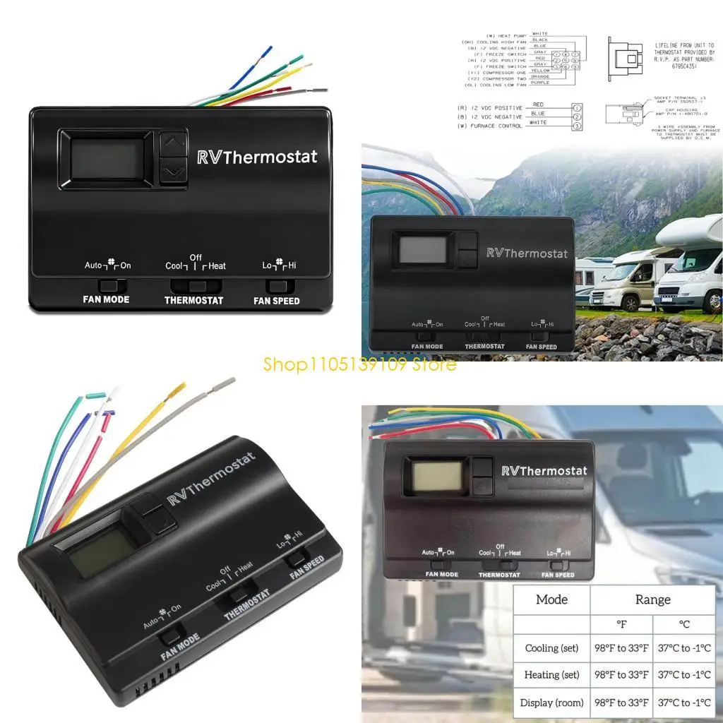 P5ED Wall Mount Digital Heat Cool Thermostat Panel 8330D3351 with LCD for Trailer Use