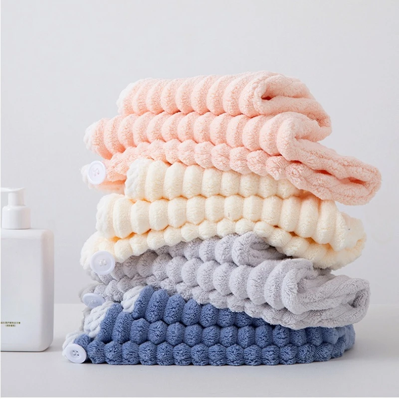 Super Absorbent Hair Turban for Women - Stripe Style Candy Stripe Hair Towel for Women Quick Drying