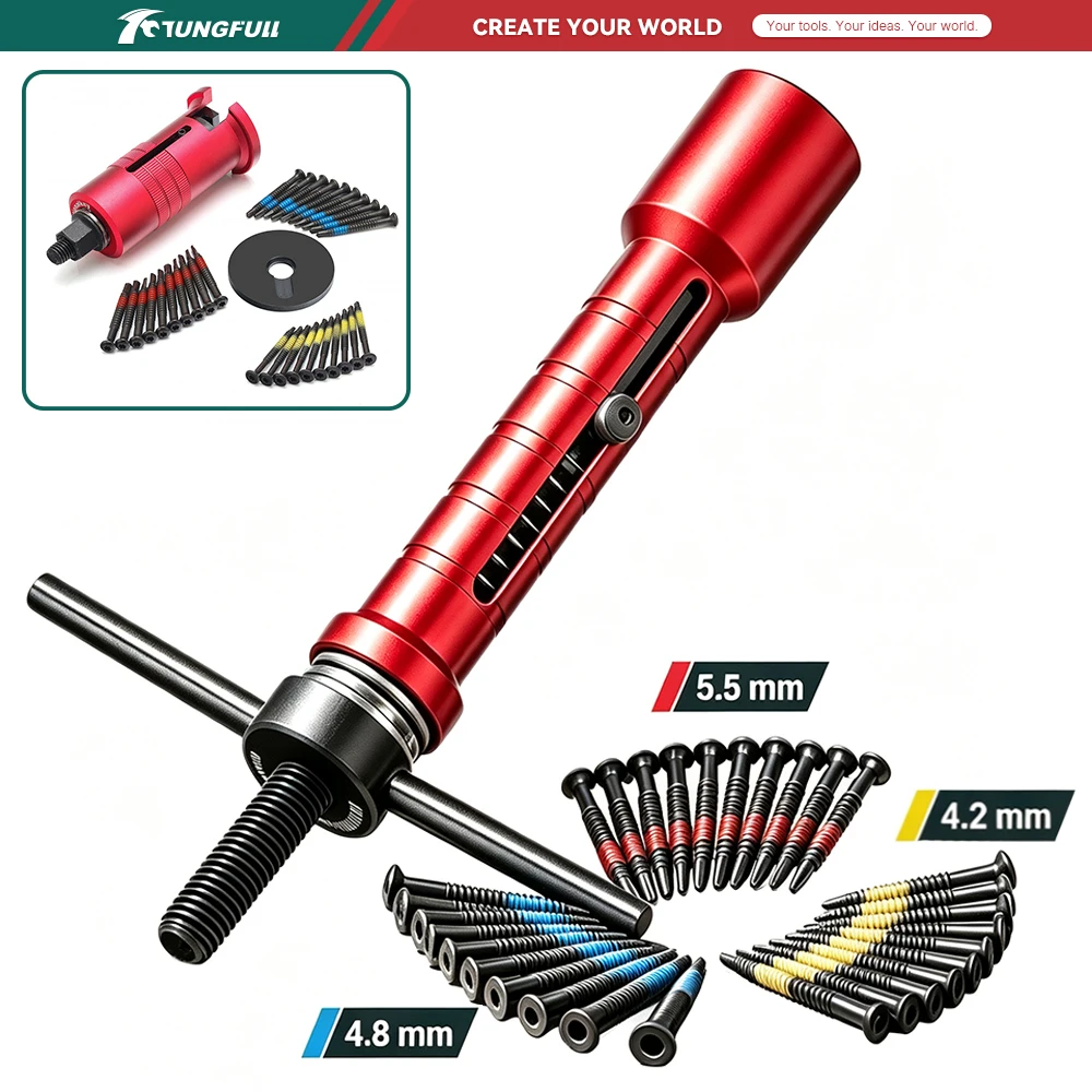 Key Cylinder Lock Puller with 4.2/4.8/5.5mm Screws Lock Claw Puller Group Crank Broken for Disassembly Replace Locksmith Tool