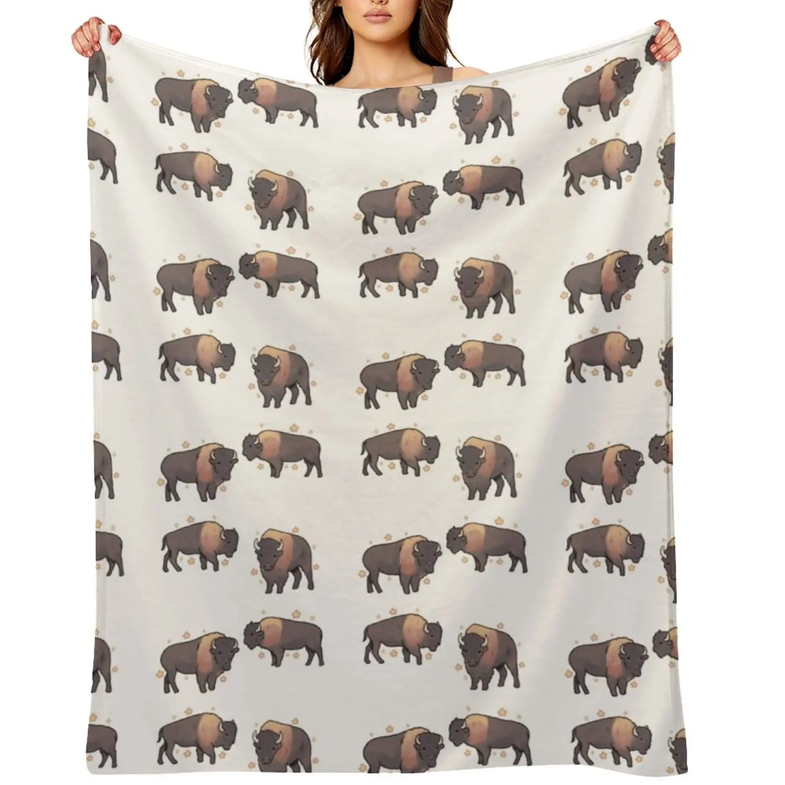 

Bison pack Throw Blanket Bed linens Luxury Throw Personalized Gift Vintage Blankets
