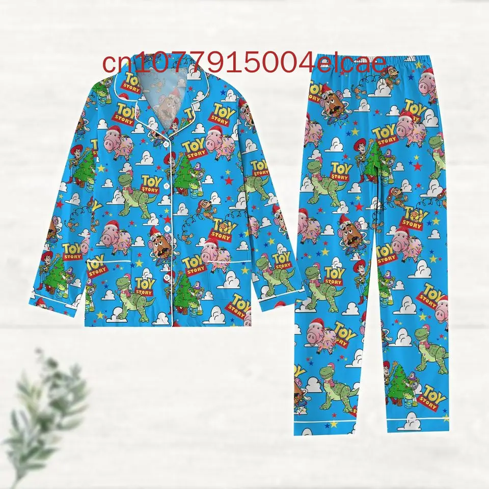 3D Printed New Toy Story Woody Pajama Set Casual Men's and Women's Long Sleeve Shirt Pajama Set