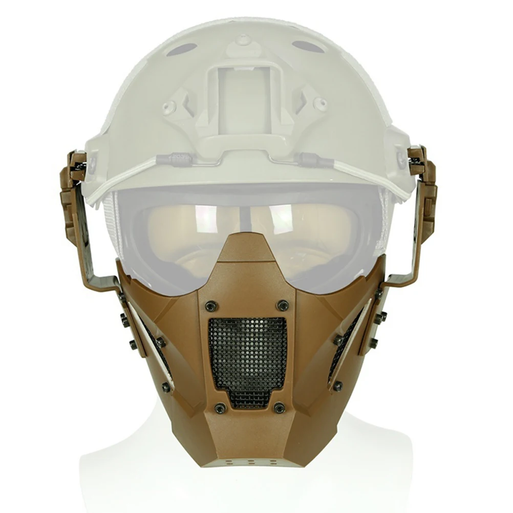 

Outdoor Military Combat Protective Half Face Ear Protection Conquer Mask (Soil Color)