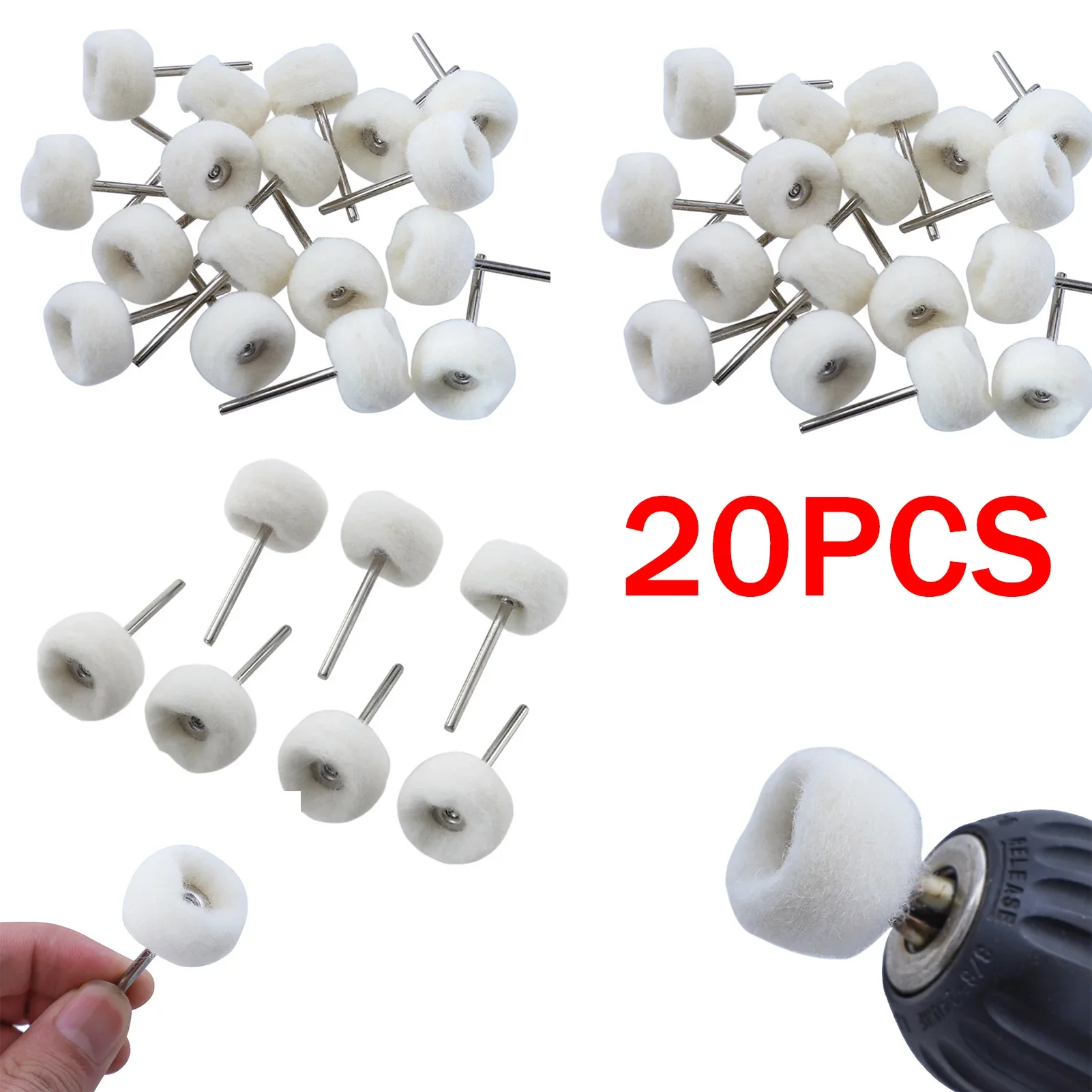 Felt Polishing Buffing Wheel for Dremel Rotary Tool Accessories Wool Felt Polishing Pad Wheel Set for Rotary Tool