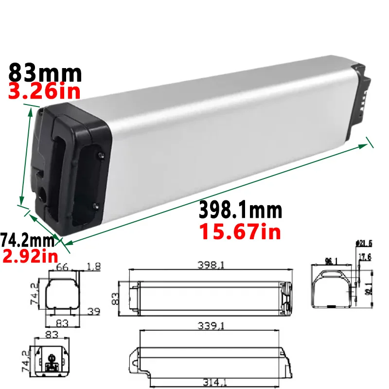 Dengfu E10 36V13Ah18ah 21Ah 48V17.5Ah hidden tube battery pack 840Wh Moon God bicycle X2Z1 Biktrix electric bicycle with charger