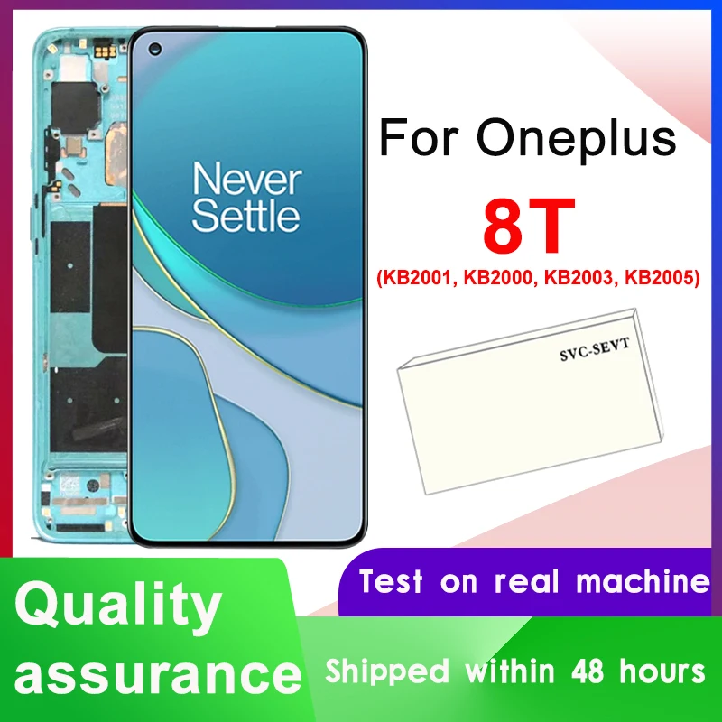 Pantalla TFT De 6.55" Para OnePlus 8T – Reemplazo LCD Táctil, 1080x2400, Con Herramientas De Instalación – Sin Huella (negro)