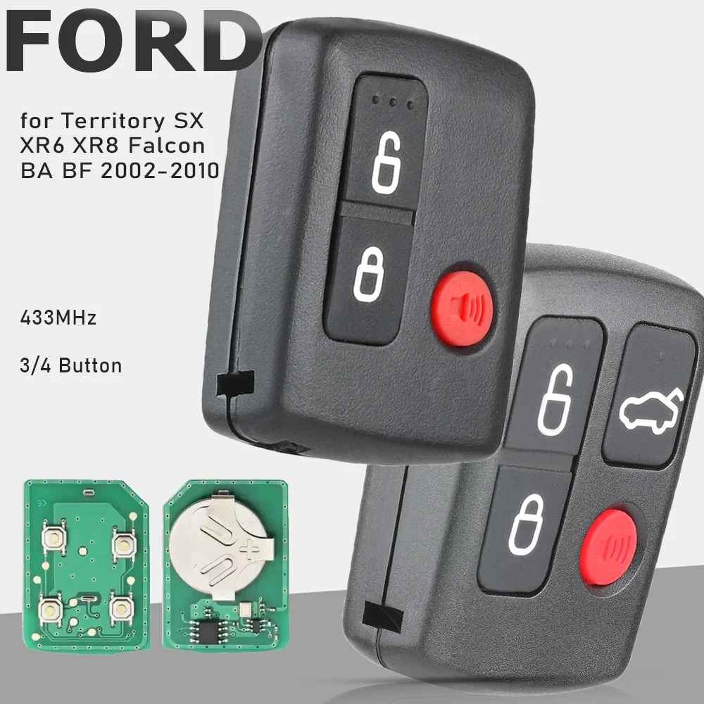 KEYECU 5WK50165 433 MHz 3B /4B Kompletter Funkschlüsselanhänger für Ford BA BF Falcon Limousine/Wagon 2002–2010