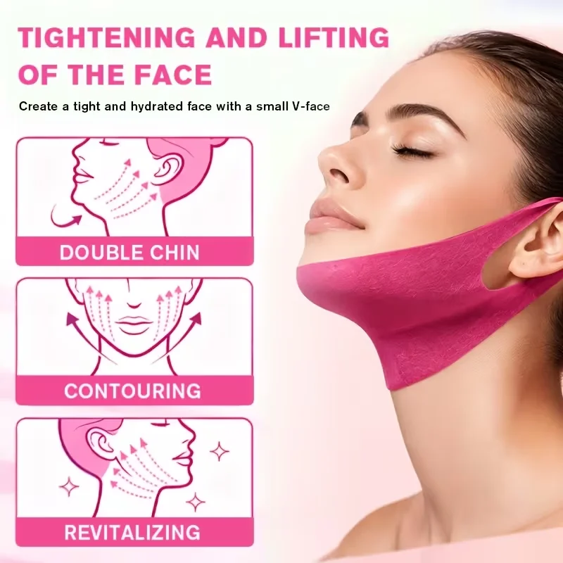 5 Pieces/10 Pieces/15 Pieces V-Shaped Moisturizing Sleep Collagen Mask/Jawline Lift Tape, for Day and Night Use, Smooths Skin, Defines Contours, Makes Skin Look Smoother and More Elastic, Neck Patch, Facial Mask, Facial Lift Patch, Moisturizes Skin, Suitable for All Light Beige Skin Tones, Korean Skincare Products/Korean Facial Mask, Unisex, Wish Her a Beautiful and Radiant Look
