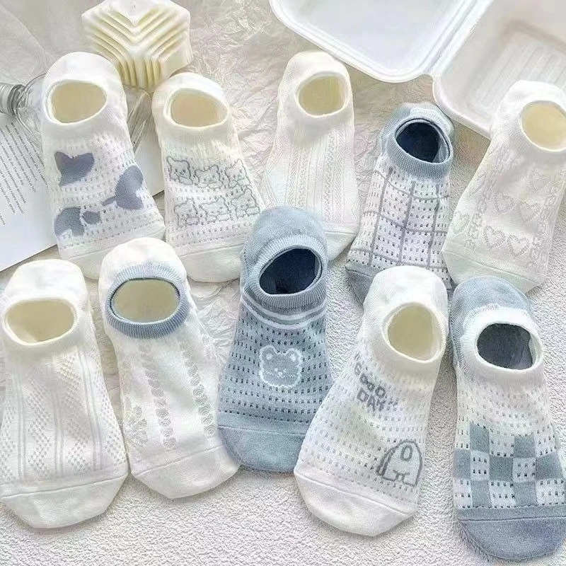 1/10 pairs Thin casual comfortable women's socks fashion versatile shallow mouth boat socks summer new cartoon women's socks