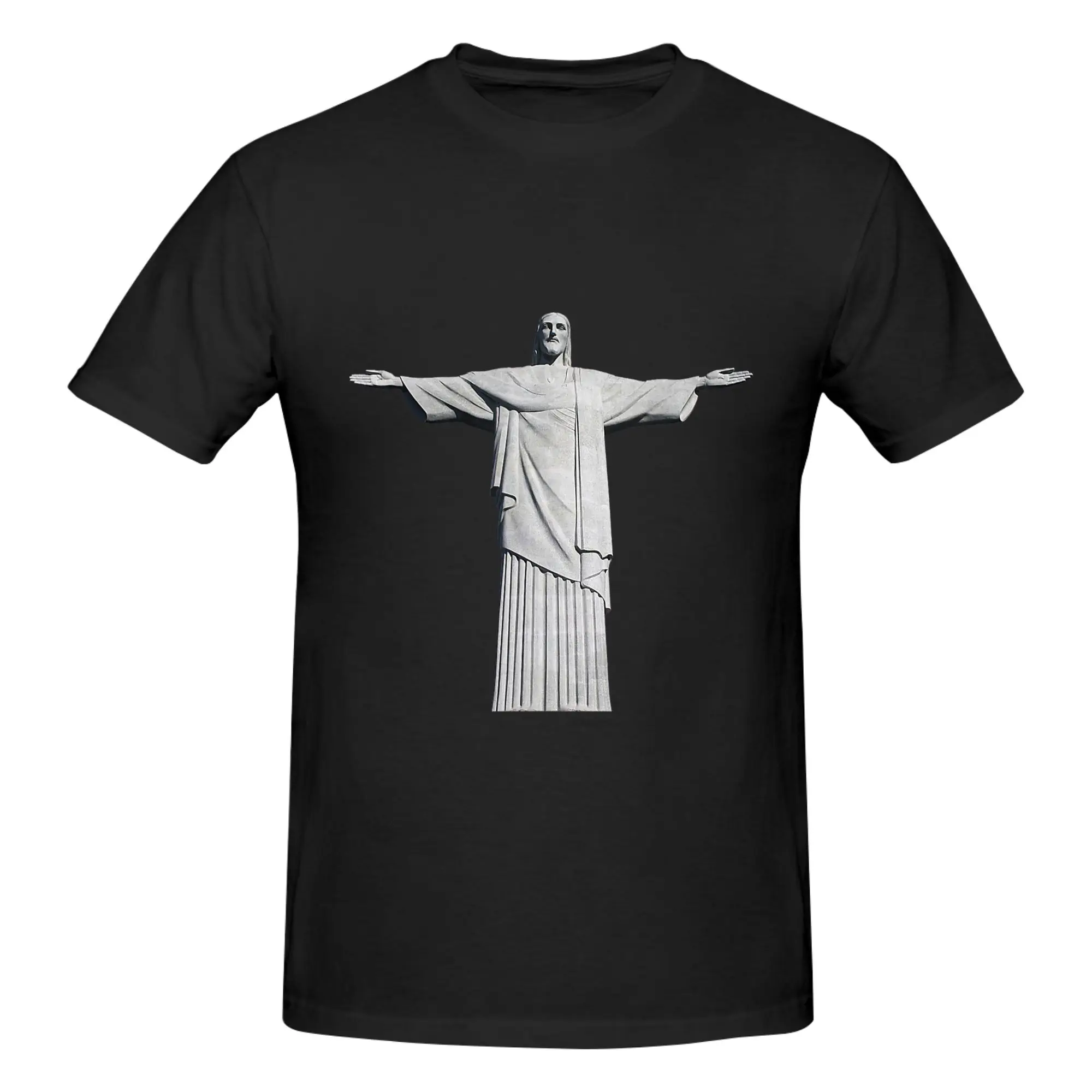 Camiseta 100% de algodón con gráfico divertido de Cristo, camisetas Cristo Redentor para hombre, 1 pieza