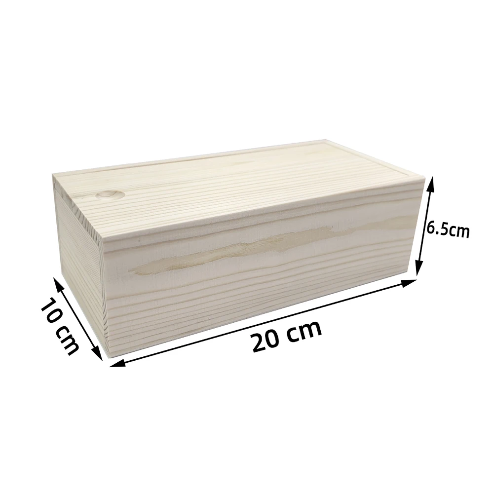 Pine Pull-out Box Sliding Cover Wooden Box Wooden Storage Box Log Drawer Wood Jewelry Organizer Case DIY Case