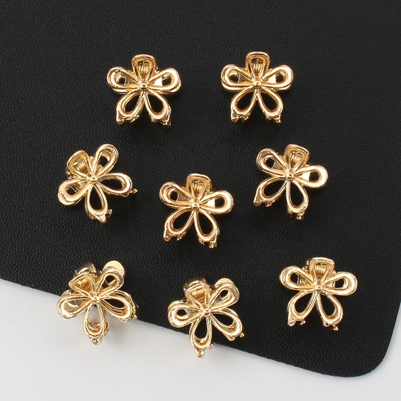10 stücke Metall Blume Haar Clip Mini Geflecht Haar Haarnadel Kleine Klaue Clip Frauen Mädchen Haar Zubehör Kopfbedeckungen – Detail 5