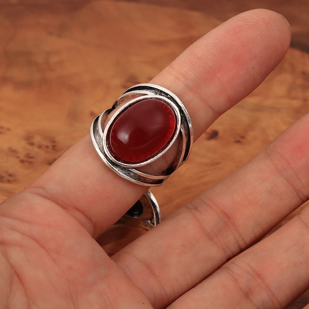 2024 NEW Fashion Elegant Vintage Big Stone Rings for women men Vintage Sculpture Flower Finger Rings