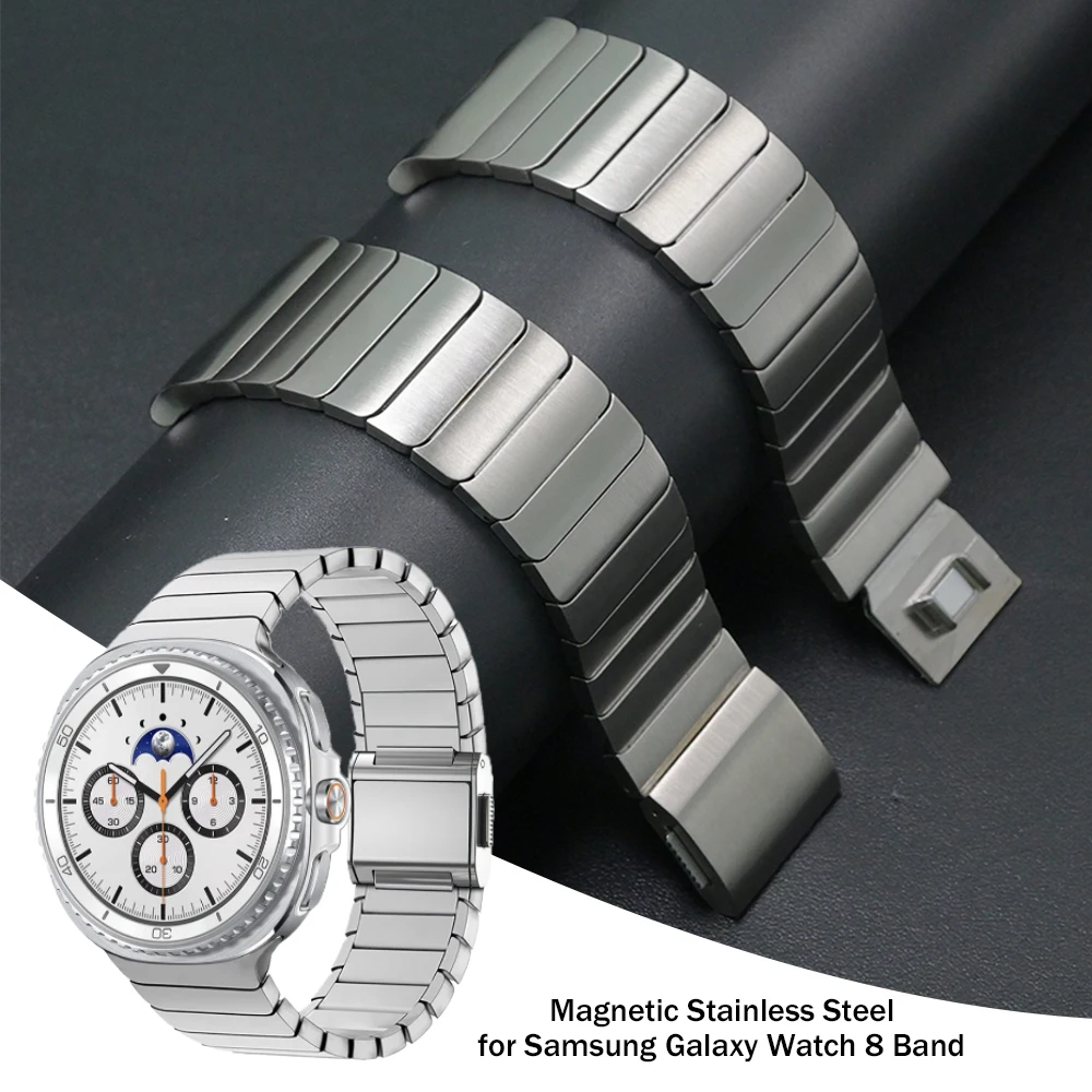 Magnetic Stainless Steel Band for Samsung Galaxy Watch 8 Strap 44 40mm 8 Classic 46mm Metal Bracelet for Galaxy Watch Ultra 2025