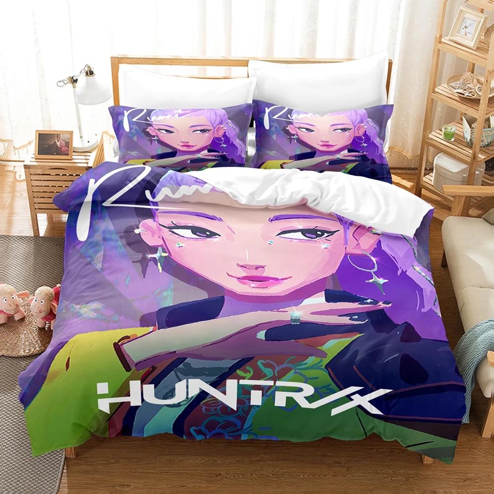 

K-POP Bedding Set D-Demon-Hunters 3D Printed Duvet Cover Set Soft Single Double Queen Size Bed For Birthday Gift For Girls