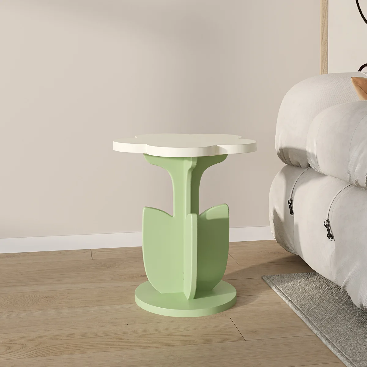 طاولة القهوة الخشبية الصلبة الحديثة الحد الأدنى الإبداعية أريكة بجوار غرفة المعيشة ديكور المنزل كريم نمط طاولة جانبية #5