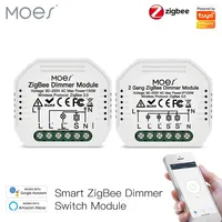 MOES Mini DIY Tuya ZigBee Smart 1/2 gang Light Dimmer Switch Module Hub Required Smart Life App Alexa Google Home Voice Control