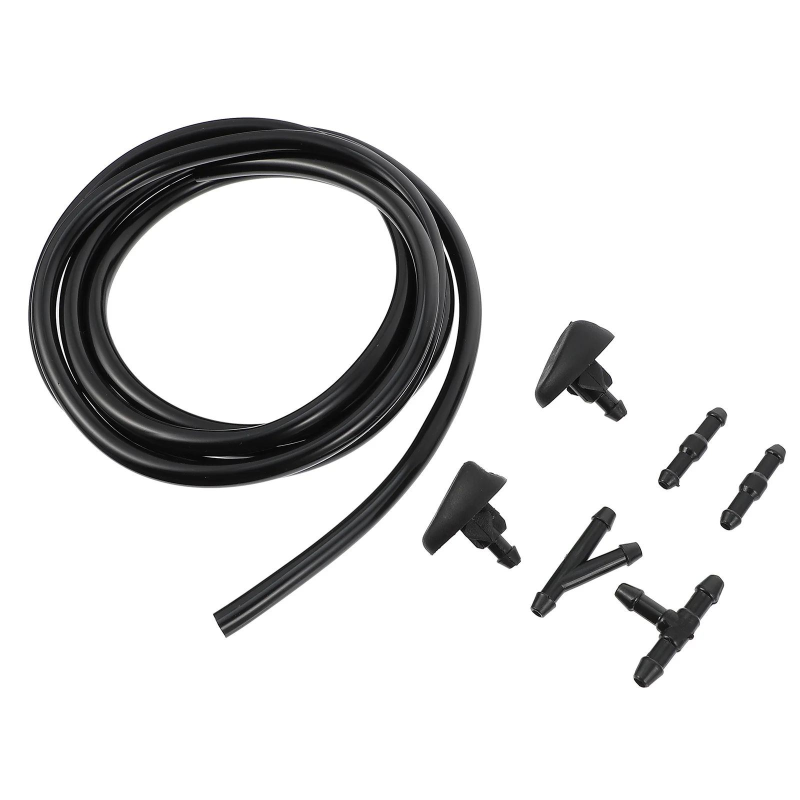 

2Sets Windshield Nozzle Kit Premium Plastic Replacement Sprayer Set Wide Spray Washer Hose Connector Car Accessories