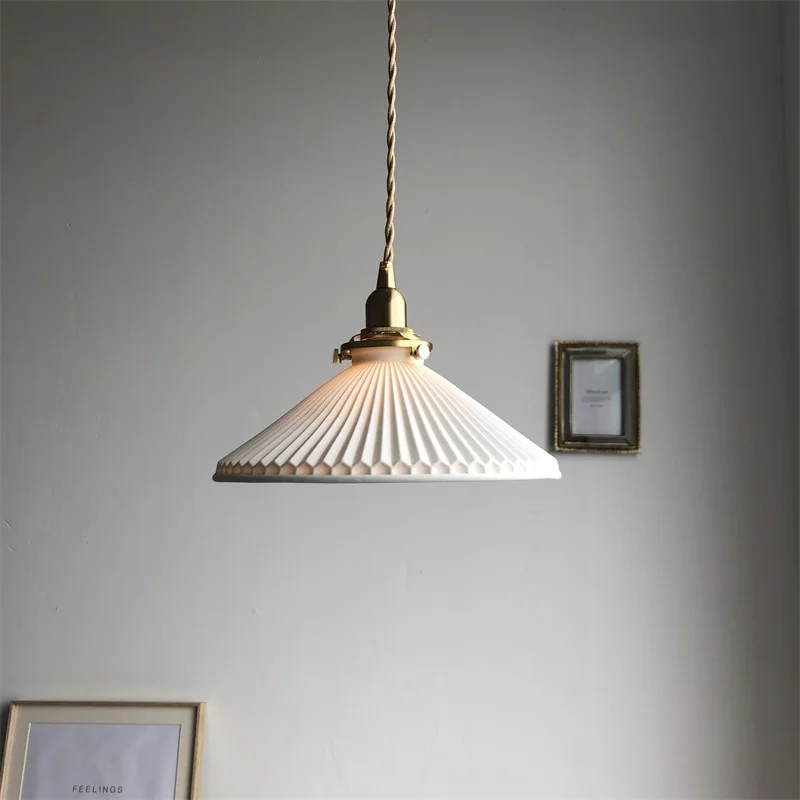 Lampy ścienne LED w stylu nordyckim, nowoczesne, miedziane ramię, biała ceramika, regulowane, do kuchni, salonu, lampara pared