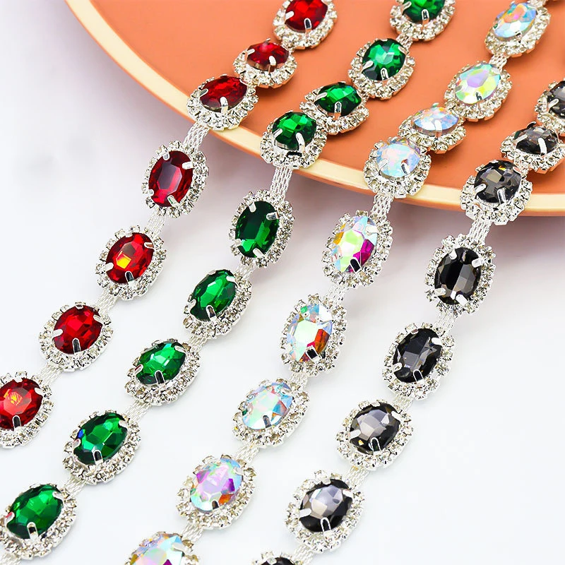 

10Yards Rhinestone Chain Diamond Trim Fringe Crystal Bags Hat Accessories DIY Craft Wedding Decoration Gift Rhinestone Ribbon