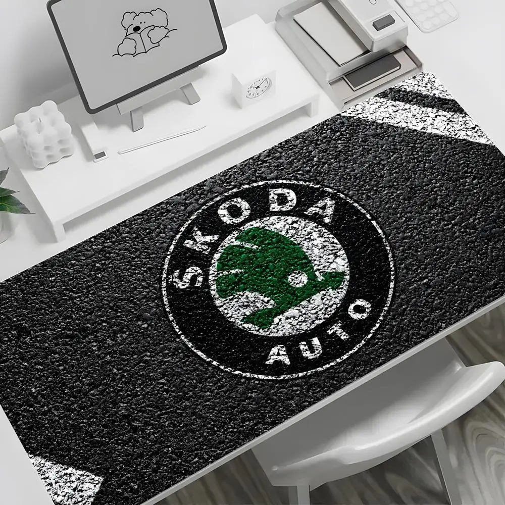 

S-Skodas Car Logo Mouse Pad Create Large Keyboard Mouse Desk Pad Non-slip Rubber Gaming Mouse Pad Laptop Carpet 600x300