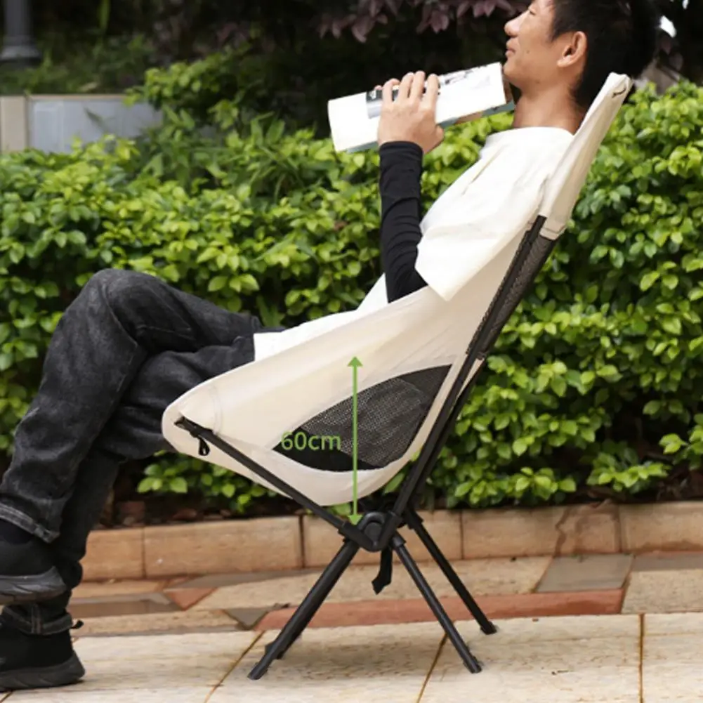 

Durable Folding Chair, Breathable Mesh Lightweight Heavy Duty Camping Chair, Ergonomic Picnic Fishing Collapsible Stool Seat